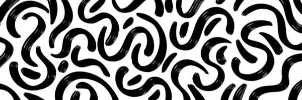 Abstract modern geometric curved Wavy and swirled brush strokes ornament background. abstract shapes in doodle grunge style. vector