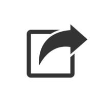 Share icon with square and arrow illustration. vector