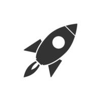 Rocket icon simple silhouette flat style illustration. vector