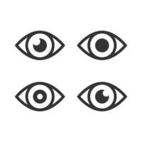 Set of eye icon sign flat design isolated illustration. vector