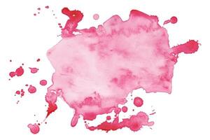 Pink Abstract Watercolor Splatter Isolated on White Background. Hand painted aquarelle splash with drops stains vector