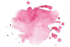 Pink Watercolor Splatter on White Background. Aquarelle splash with drops stains vector