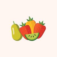 Fruit and vegetables icon illustration vector