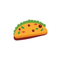 Taco flat icon illustration on white background vector