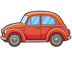 Cartoon car red color, beautiful car with white background vector