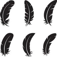 Feather art icon silhouette design vector