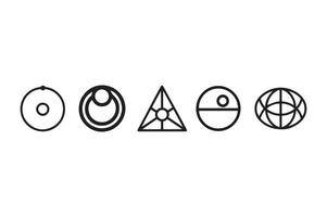 Minimalist Geometric Technology Icons Set vector