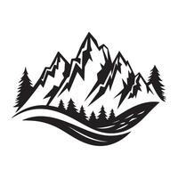 Mountain Art icon with palm tree and lake vector