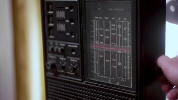 front panel vintage soviet radio receiver, frequency adjustment knob video