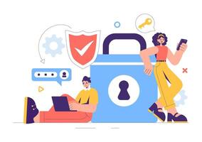 Modern Cyber Protection Design with Secure Backup and Server Safety vector