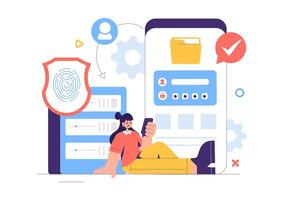 Data Privacy and Cyber Security Design with Hosting and Technological Elements vector