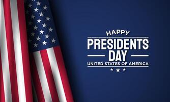 Happy Presidents day concept with American flag and the text. vector
