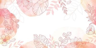 Hand Painted Floral Watercolor Background with Splashes and Drops. Elegant abstract foliage design with hand painted watercolor texture vector