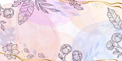Hand Painted Background with Colorful Watercolor Splashes and Drops. Elegant abstract foliage design with hand painted watercolor texture vector