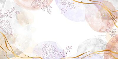 Floral Background with Watercolor Splashes and Drops. Elegant abstract foliage design with hand painted watercolor texture vector