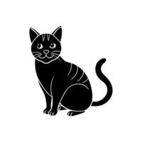 illustration of a silhouette of a black cat design vector