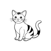 Beautiful cat hand drawn design with background vector