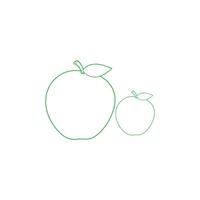 Art line green mango design vector