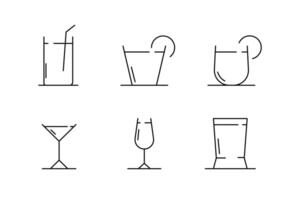 Drink line style icons set. Isolated on white background illustration design vector