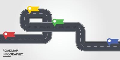 Road infographic concept template on a white background. illustration vector