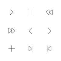 Media Play Minimal Outline Icons Set Illustration vector