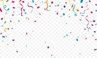 Colorful confetti explosion. Border of colorful bright confetti isolated on white background vector