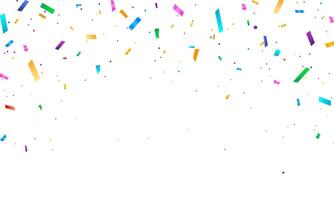 colorful confetti. Shiny ribbons falling on background. Falling colorful confetti flat design seamless pattern background isolated vector