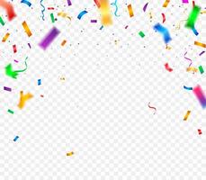 Festive colorful confetti isolated on a white background. Shiny carnival decoration. vector