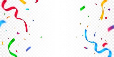 Colorful confetti explosion. Border of colorful bright confetti isolated on white background. vector