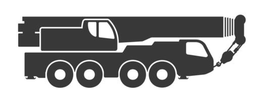 Mobile crane icon symbol shape. Mobile Lifting machine logo sign. flat style mobile crane illustration image. Isolated on white background. vector
