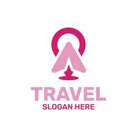 Airplane and Location Pin Symbol vector