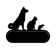 The pets shop symbol with dog, cat and rat. vector