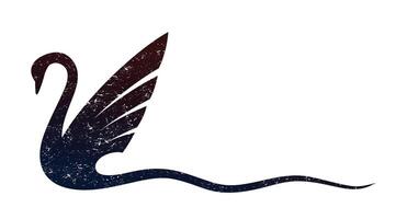 The symbol of stylized swan with wave. vector