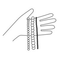 Hand Holding Threads with various size Beads vector