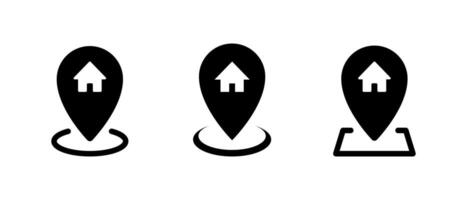 Map pointer house, home marker icon isolated on white background vector