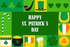 Happy St. Patricks Day. Modern template design for background, banner, greeting card, poster with text inscription. illustration vector