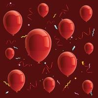 Red Balloons pattern background, beautiful vector