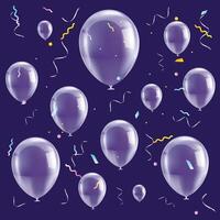 White Balloons pattern Background vector