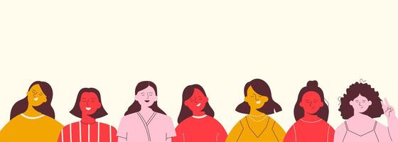 Diverse group of women. The concept of diversity and inclusion vector