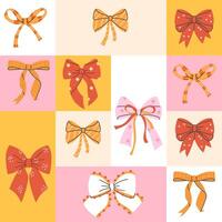 Geometric modern pattern with festive bows vector