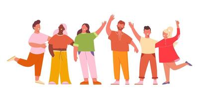 Group of people of different ages and colours. The concept of diversity and inclusion vector