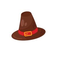Thanksgiving hat icon in flat color style isolated on white background. Halloween symbol vector