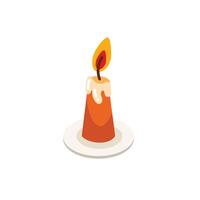 Burning candle icon in flat style on a white background vector