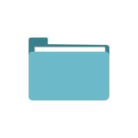 Folder icon in flat style. Document illustration on white isolated background. Data business concept. Design element illustration with technology theme vector