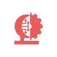 Microchip and gear icon on background for graphic and web design. Creative illustration concept symbol for web or mobile app vector