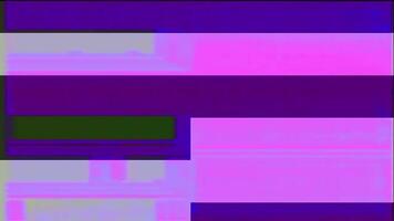 Glitch effect during cesta rendering of the old tv. SMPTE color bars with VHS effect. SMPTE color stripe technical problems. Glitch effect. video