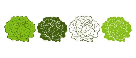 Lettuce set of logo or icons isolated on white background. vector