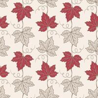 Grapevine with leaf pattern, silhouette of the vine burgundy red on beige pastel background. vector
