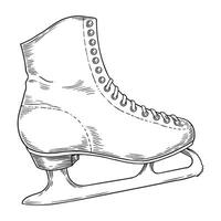 vintage skates. illustration in sketch style. christmas core vector