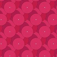 Art Deco pink Overlapping circles in line art style seamless pattern. For wall, fabric vector
